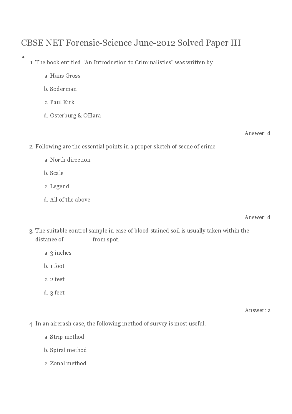 CBSE UGC NET Previous Year 2012-14 Solved Question Papers Forensic Science Paper-III (June-Dec) - Page 2