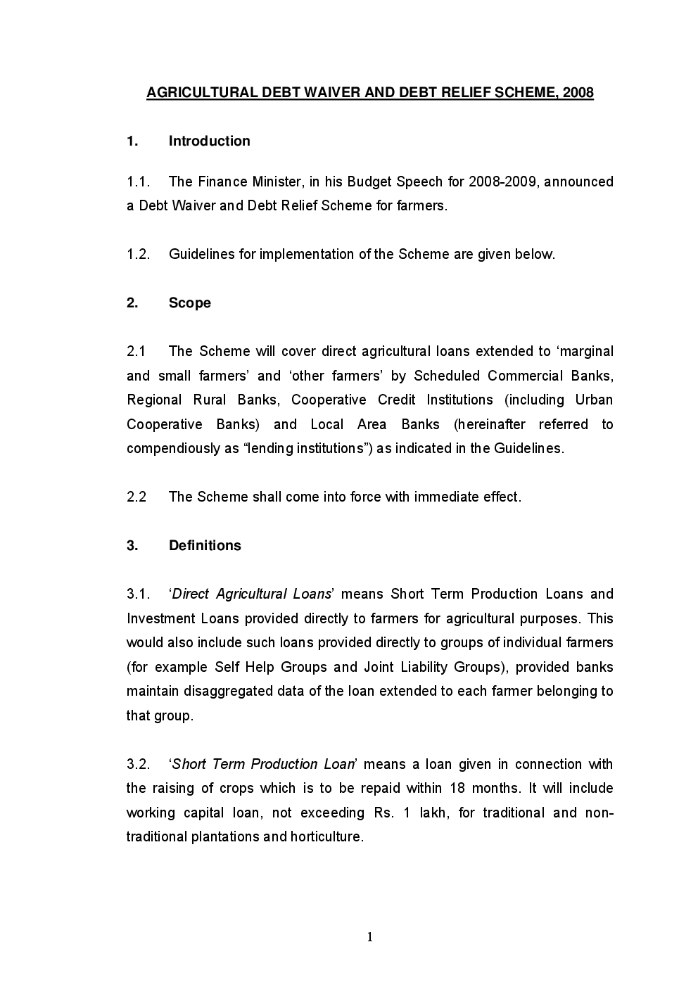 Agricultural Debt Waiver And Debt Relief Scheme 2008 - Page 2