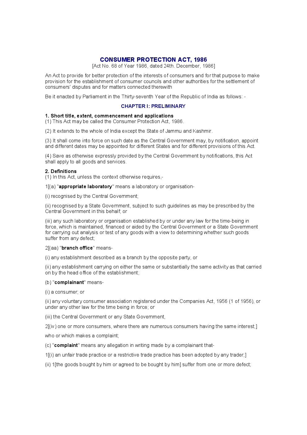 Consumer Protection Act 1986 - Page 2
