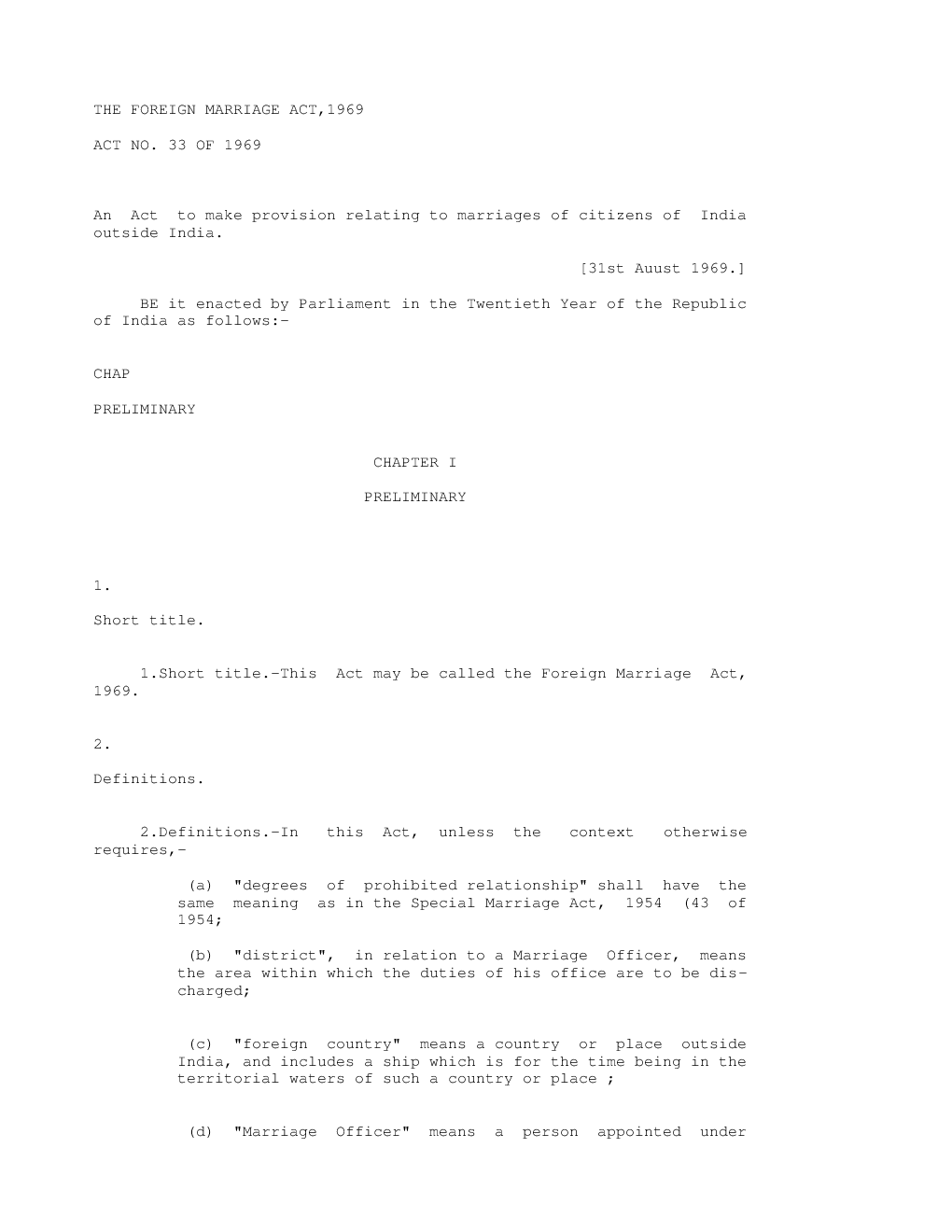 The Foreign Marriage Act 1969 - Page 2