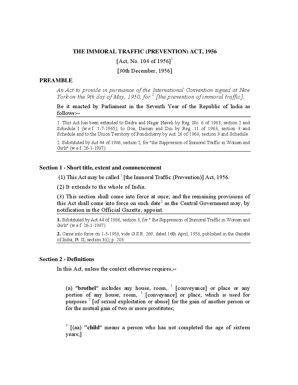 The Immoral Traffic (Prevention) Act 1956 - Page 2