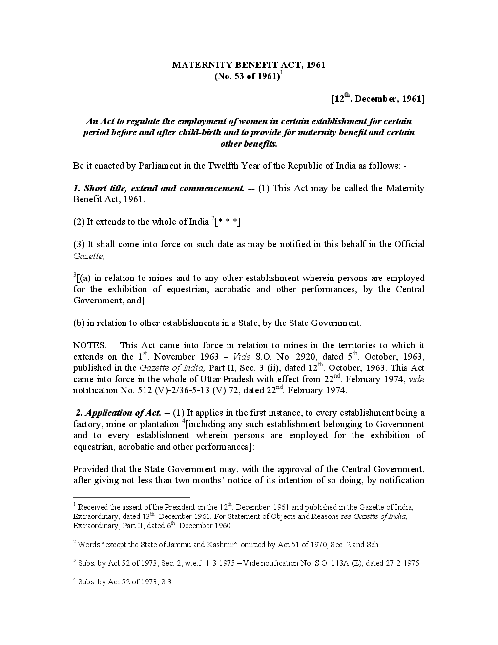 Maternity Benefit Act 1961 - Page 2