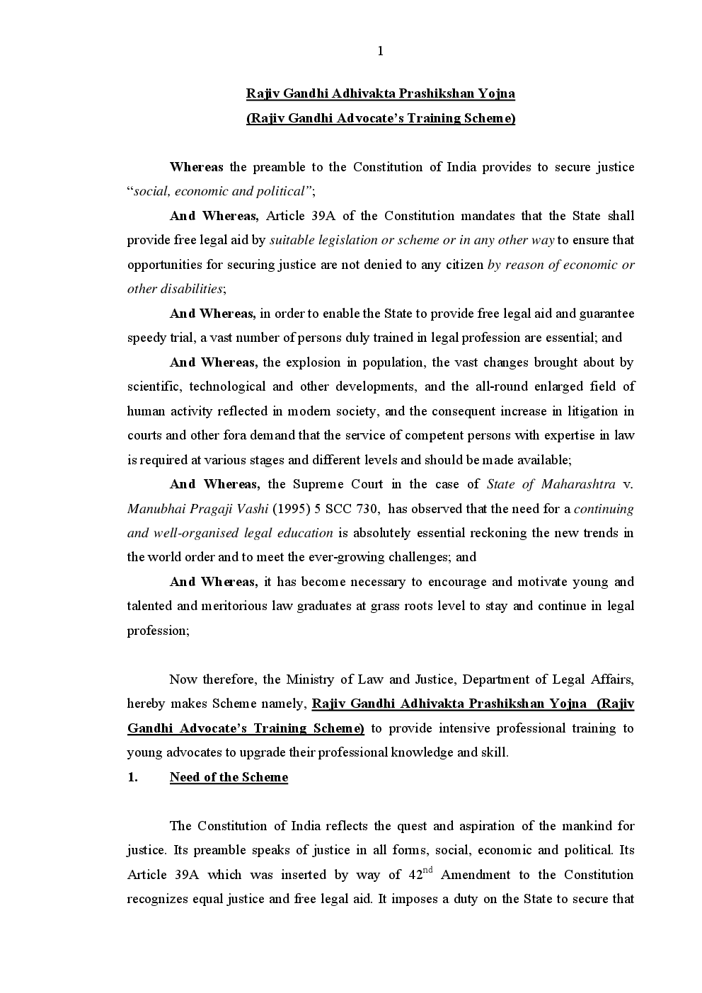 Rajiv Gandhi Adhivakta Prashikshan Yojna - Page 2