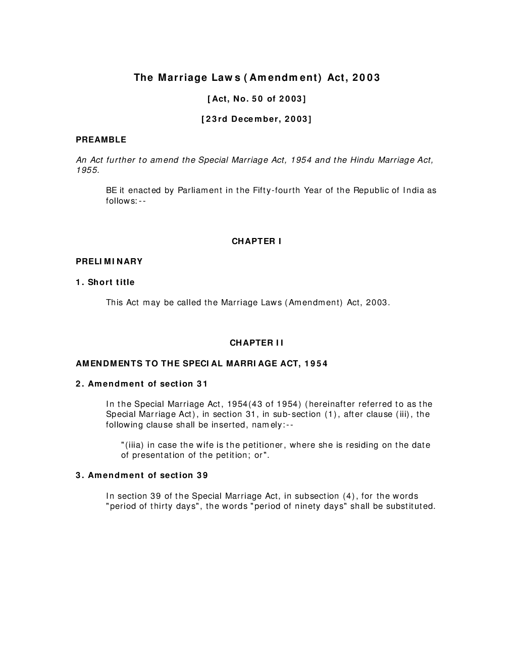 The Marriage Laws (Amendment) Act 2003 - Page 2