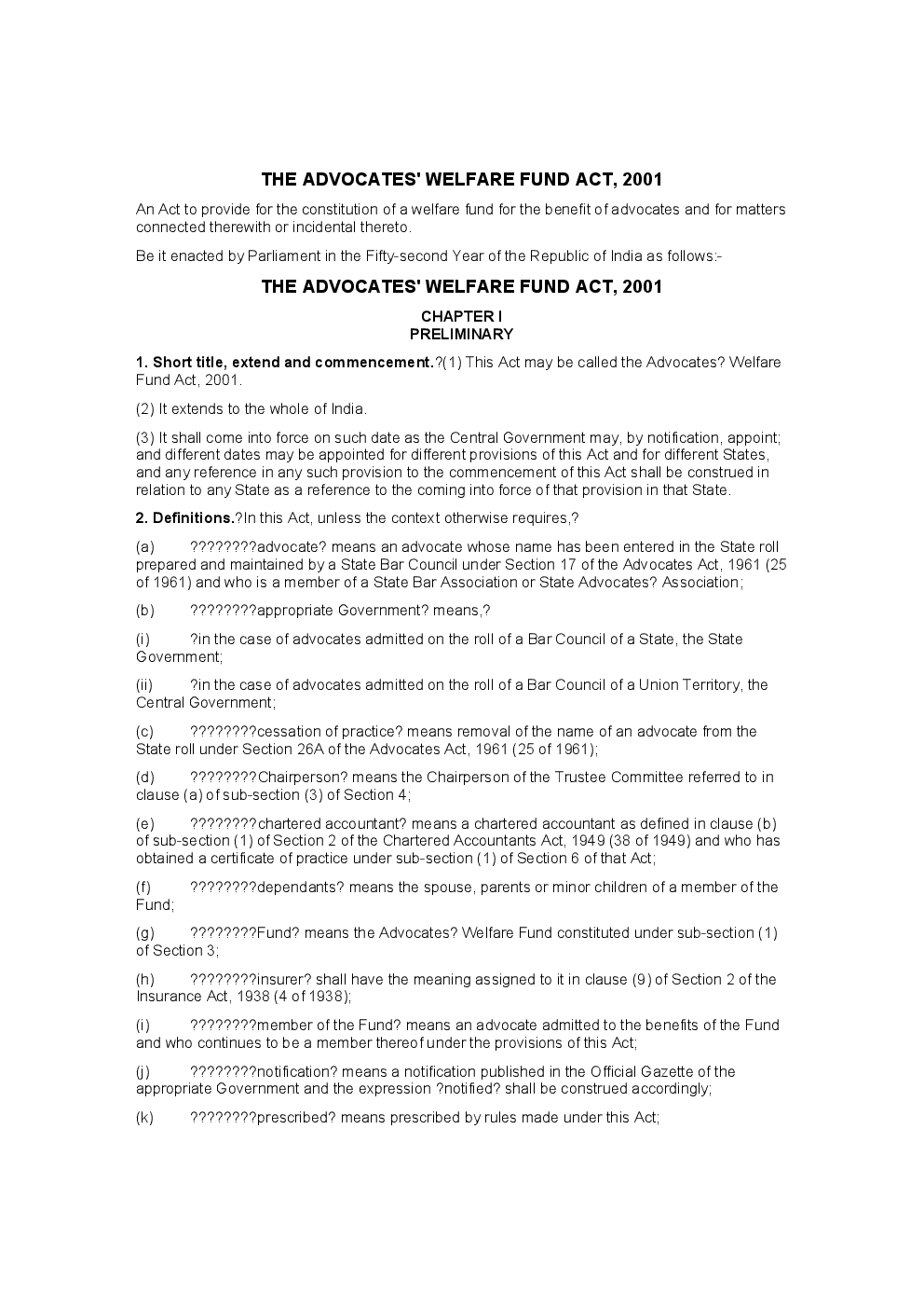 The Advocates' Welfare Fund Act 2001 - Page 2