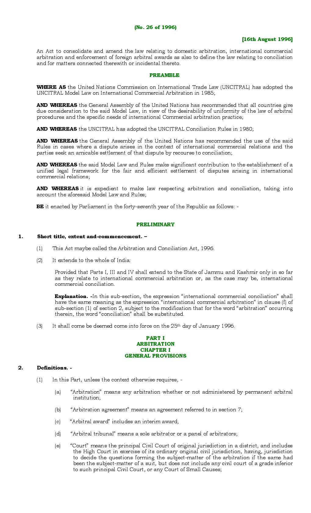 The Arbitration And Conciliation Act 1996 - Page 5