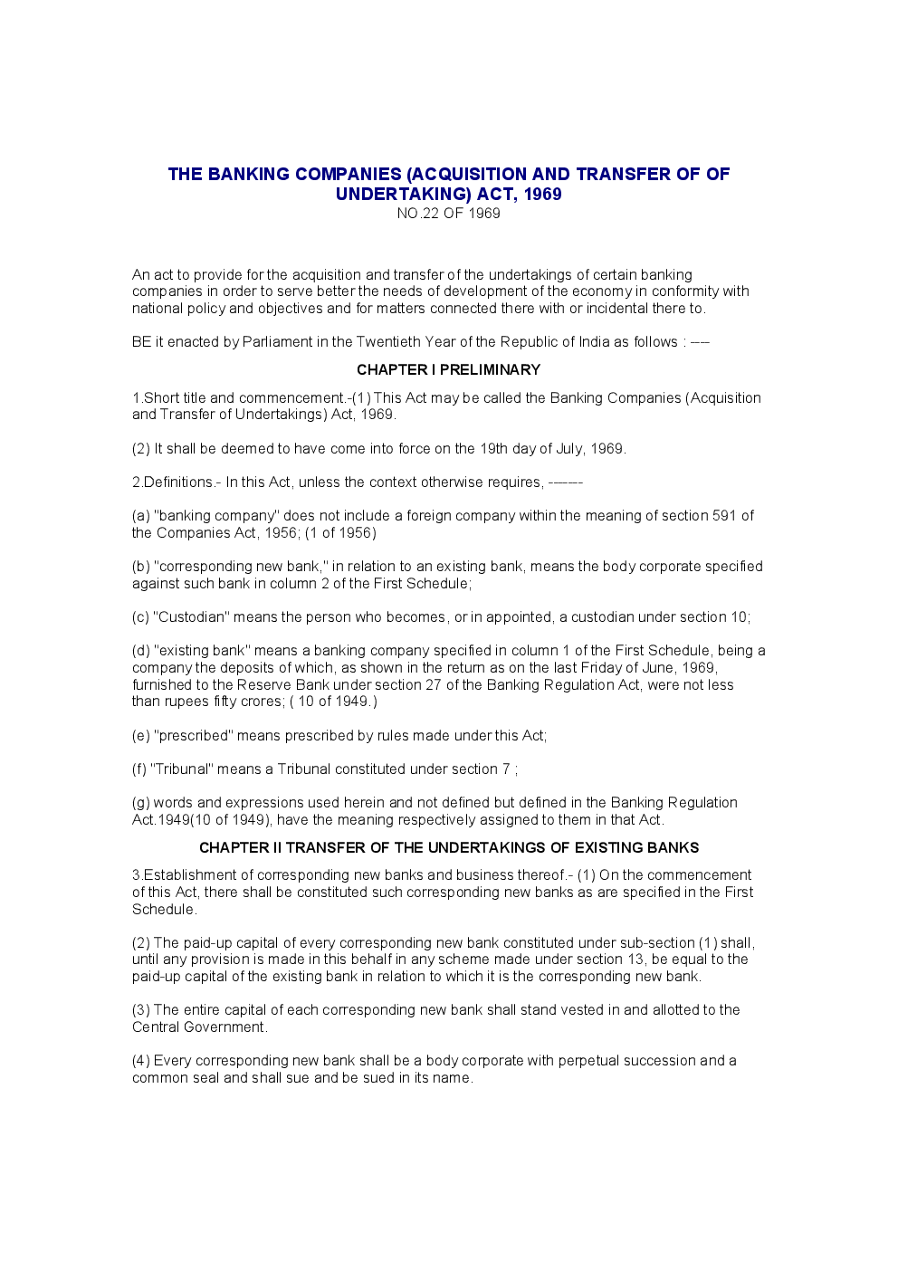 The Banking Companies (Acquisition And Transfer Of Undertaking) Act 1969 - Page 2