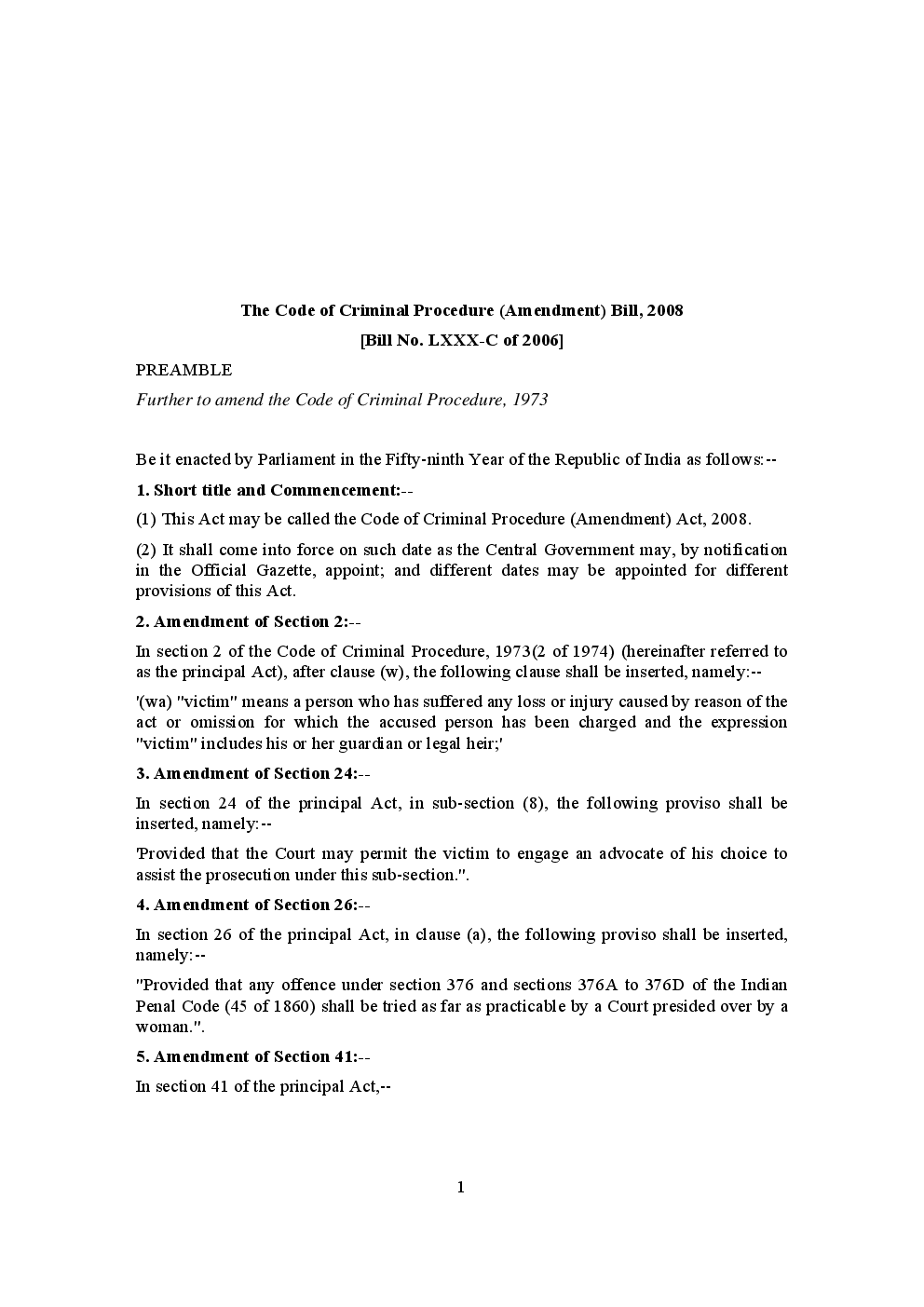 The Code Of Criminal Procedure (Amendment) Bill 2008 - Page 2