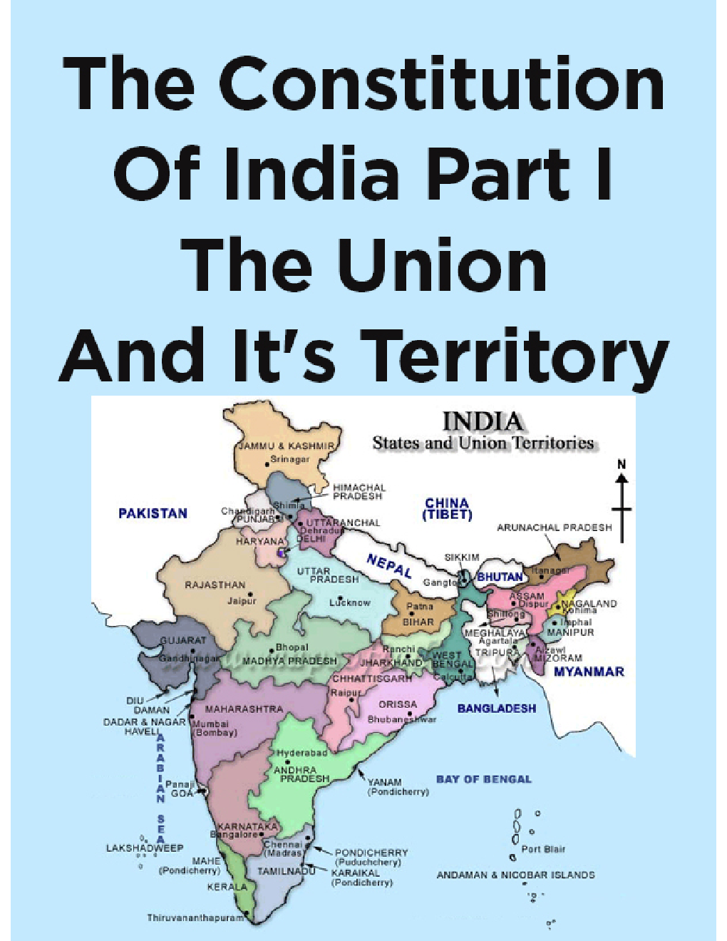 The Constitution Of India Part I The Union And It's Territory - Page 1
