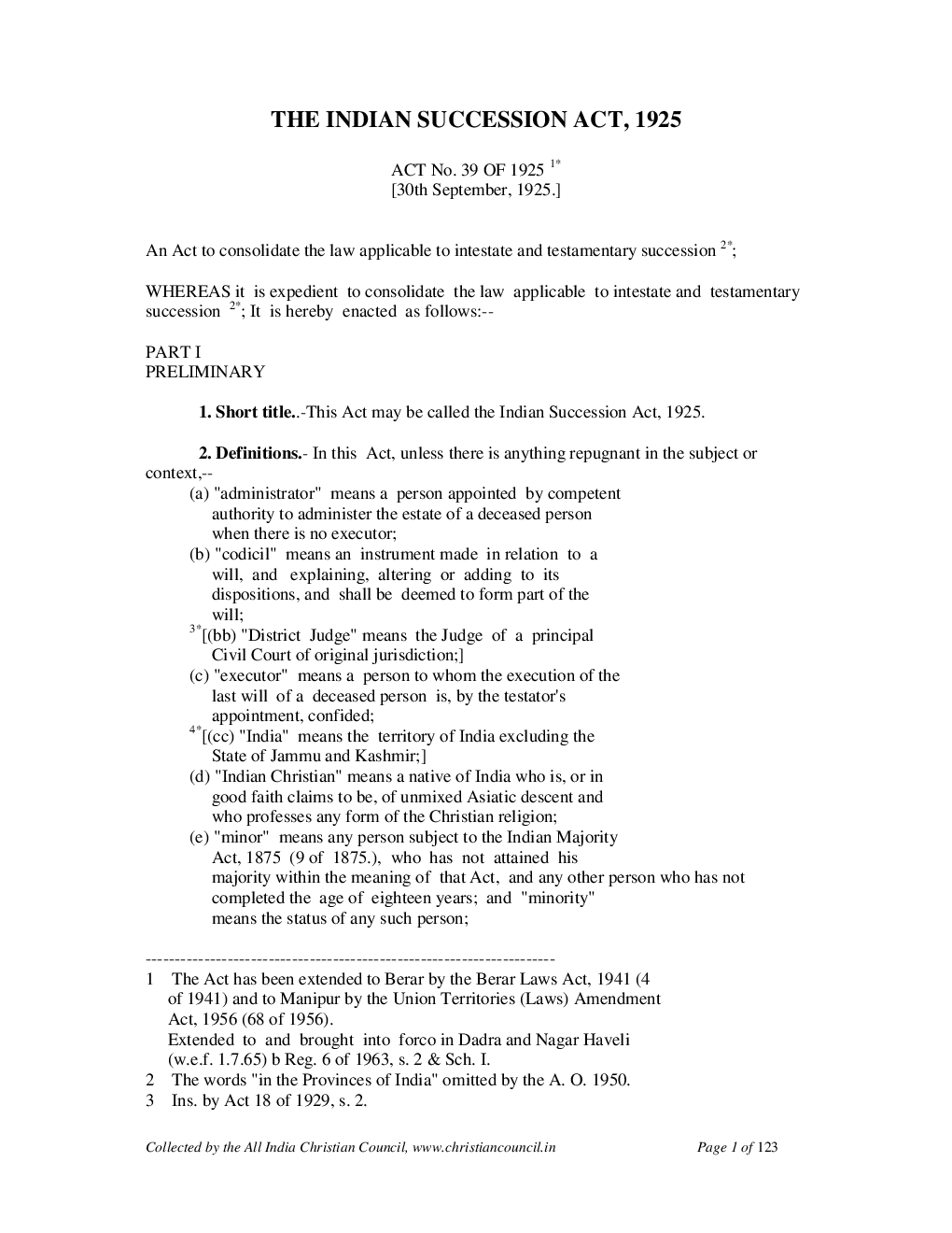 The Indian Succession Act 1925 - Page 2