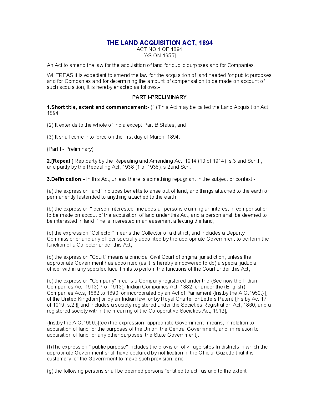 The Land Acquisition Act 1894 - Page 2