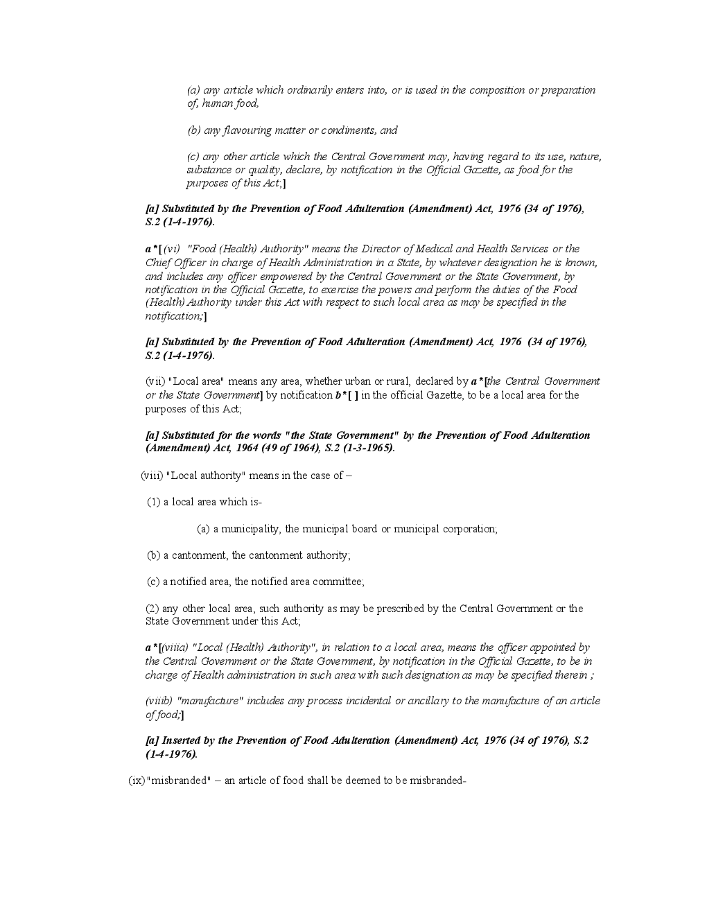 The Prevention Of Food Adulteration Act 1954 - Page 5