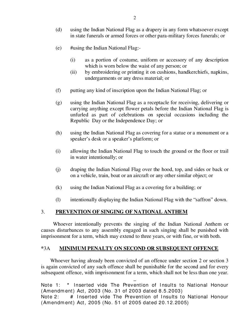 The Prevention Of Insults To National Honour Act 1971 - Page 3