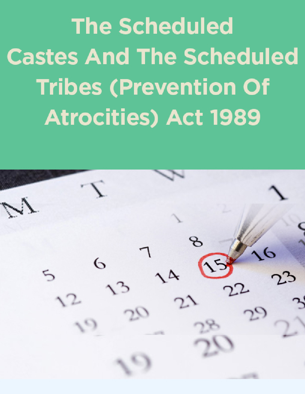 The Scheduled Castes And The Scheduled Tribes (Prevention Of Atrocities) Act 1989 - Page 1