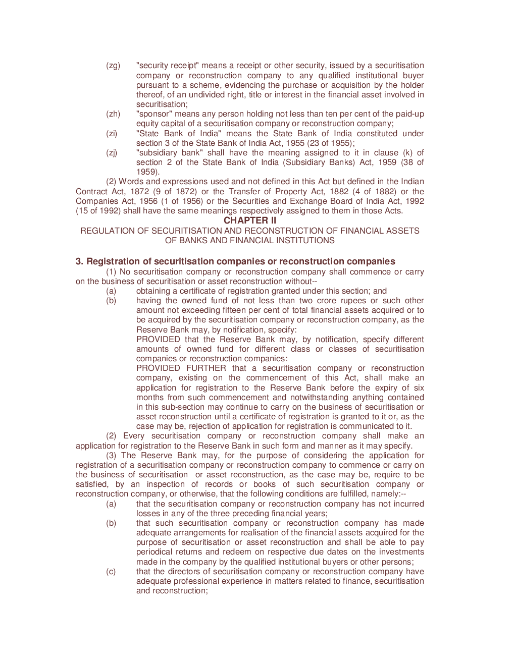 The Securitisation And Reconstruction Of Financial Assests And Enforcement Of Security Interest Act 2002 - Page 5