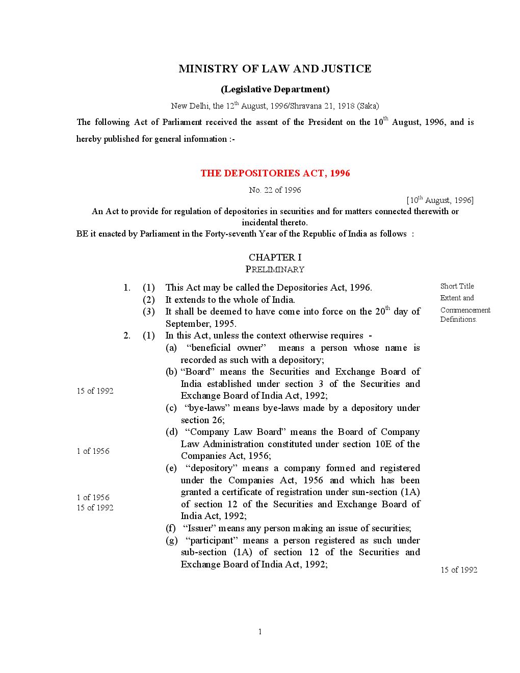 The Depositories Act 1996 - Page 2