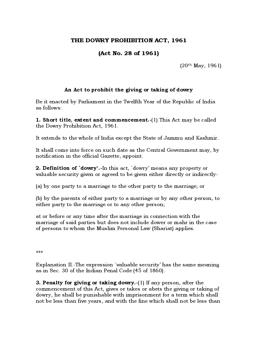 The Dowry Prohibition Act 1961 - Page 2