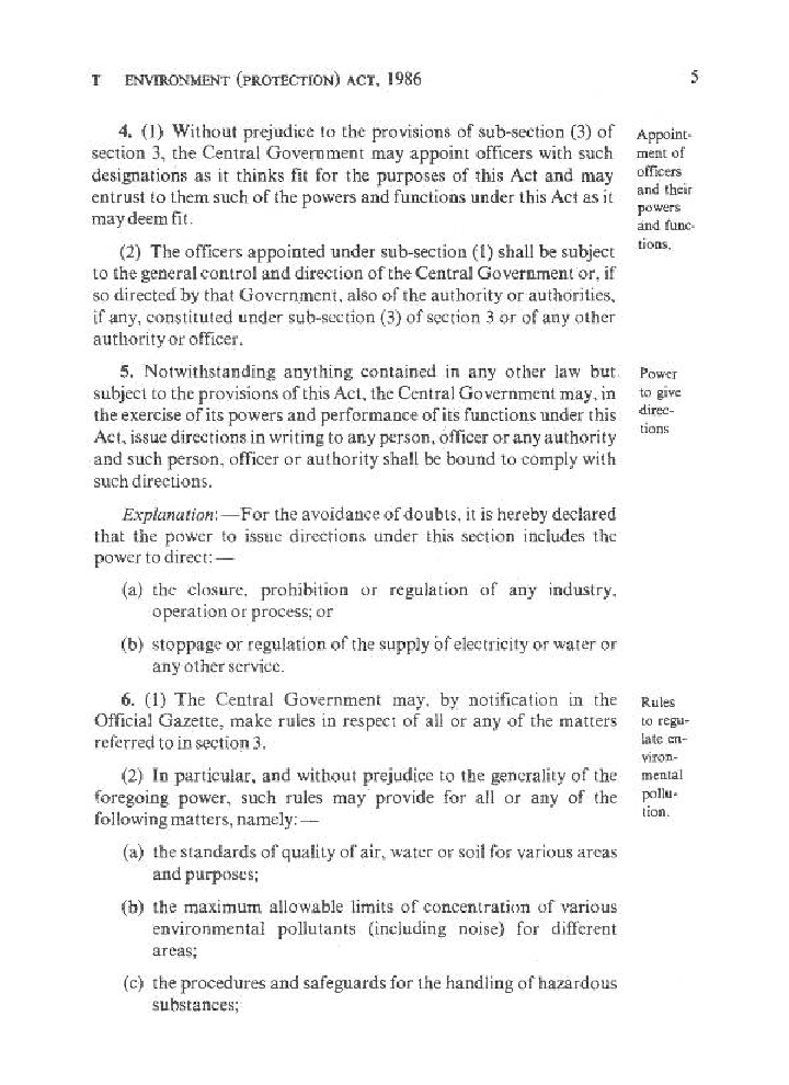 The Environmental (Protection) Act 1986 - Page 5
