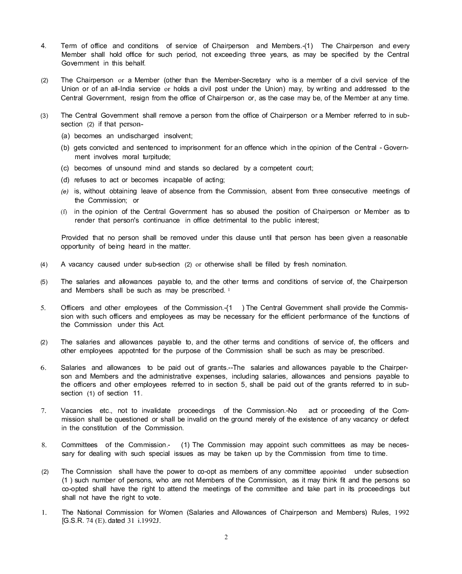 The National Commission For Women Act 1990 - Page 3