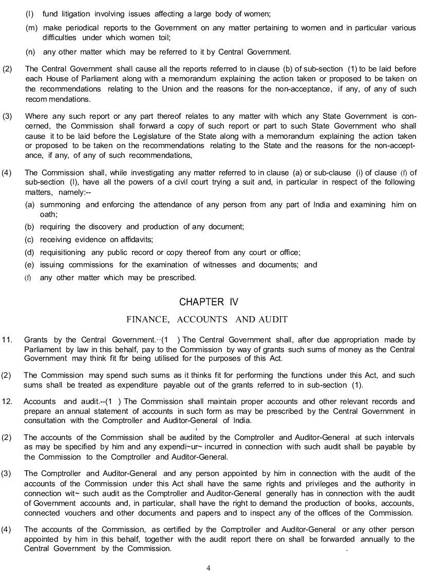 The National Commission For Women Act 1990 - Page 5