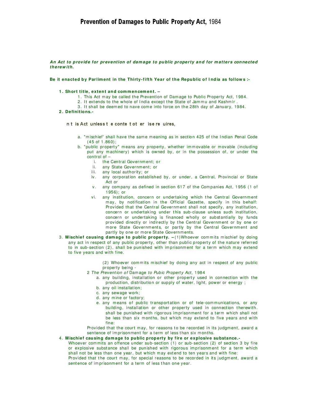 Prevention Of Damages To Public Property Act 1984 - Page 2