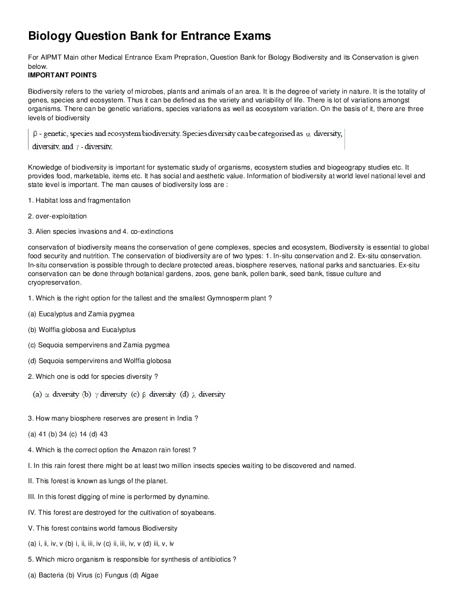 Biodiversity And Its Conservation - Page 2