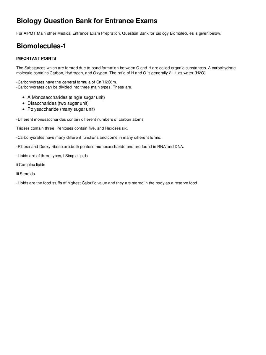 Biomolecules (Biology) - Page 2