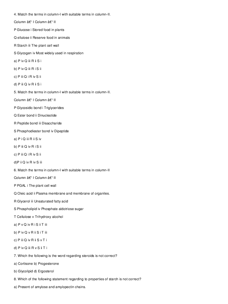 Biomolecules (Biology) - Page 4