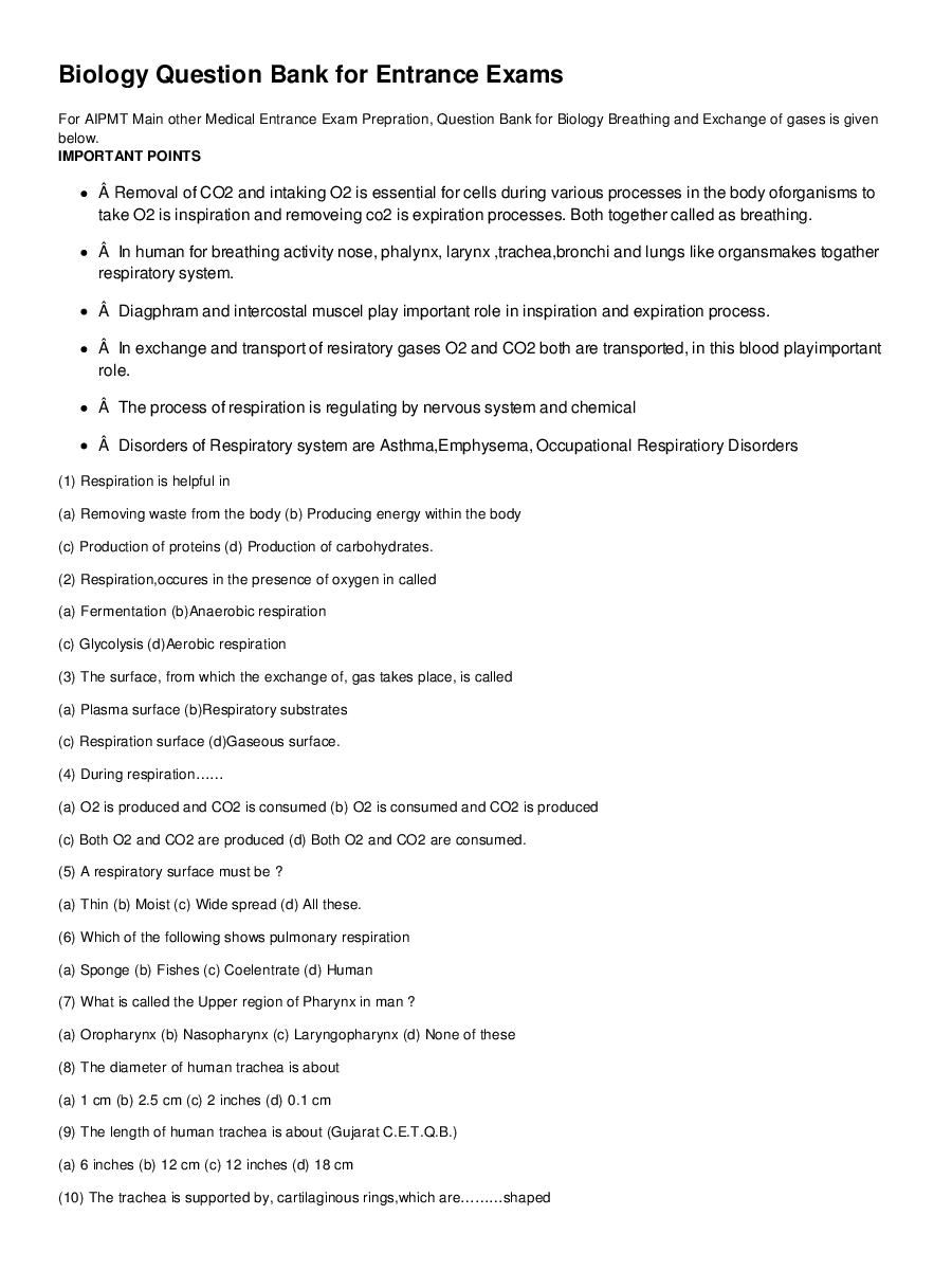 Breathing And Exchange Of Gases - Page 2