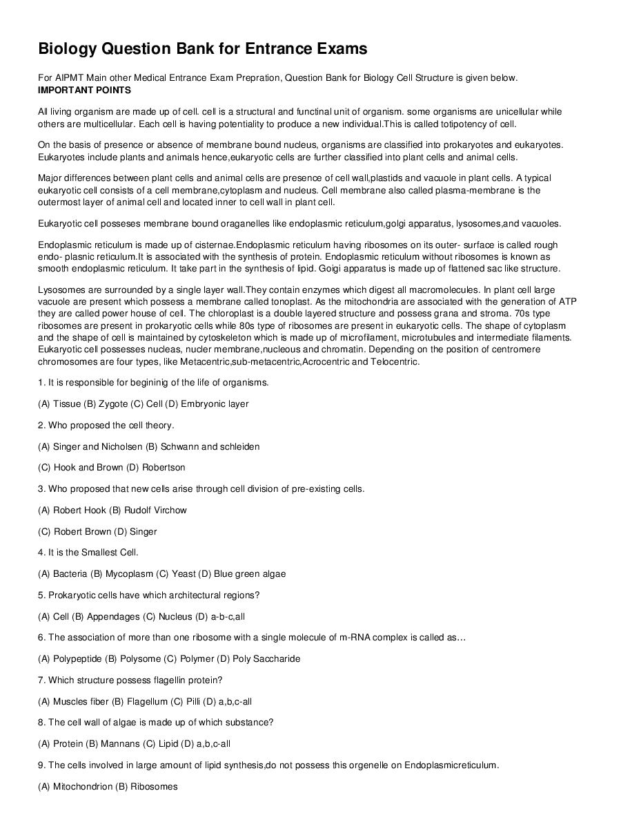 Cell Structure - Page 2