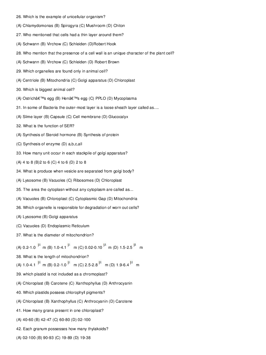 Cell Structure - Page 4