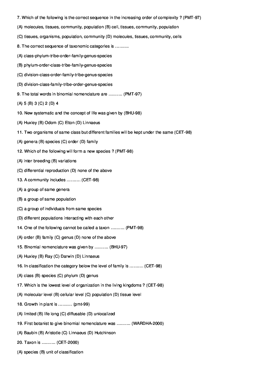 Classification Of Living Organisms - Page 3