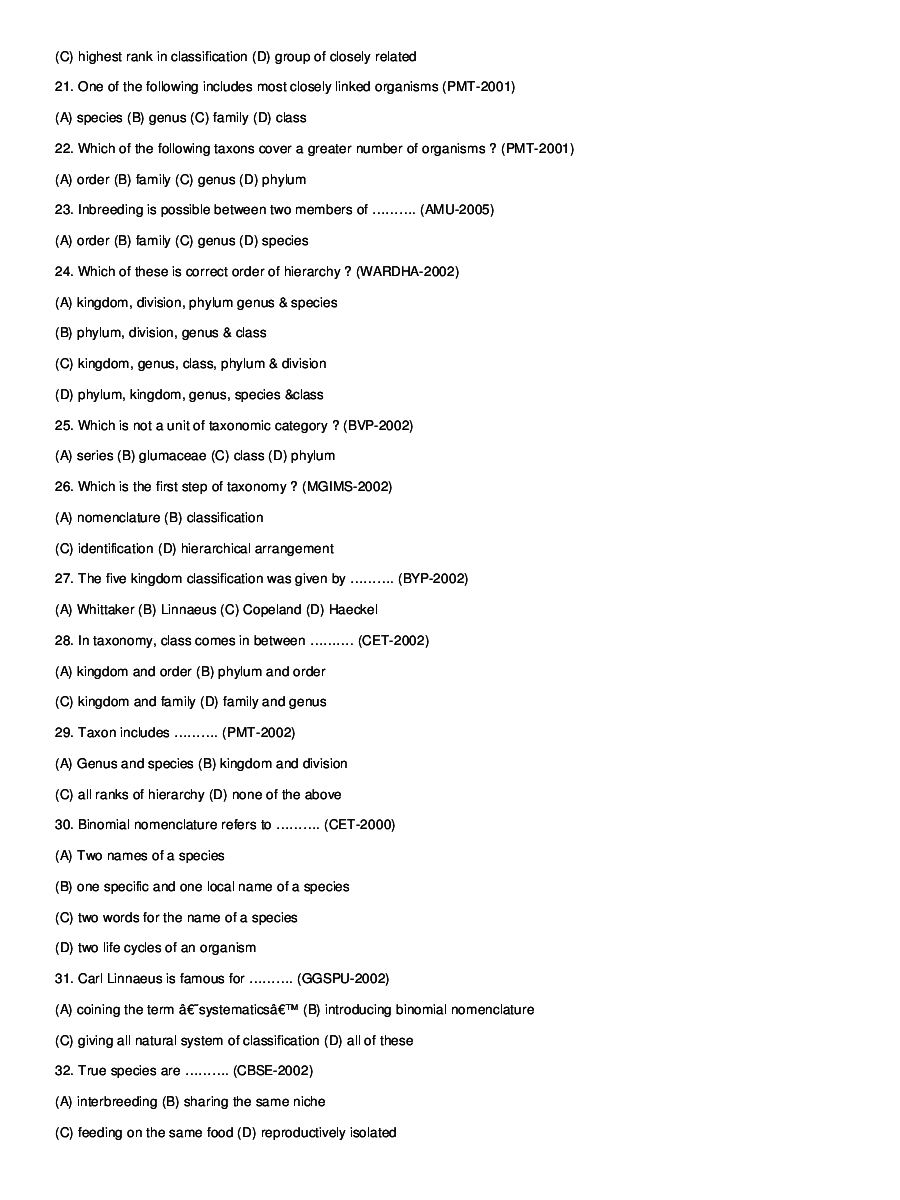 Classification Of Living Organisms - Page 4