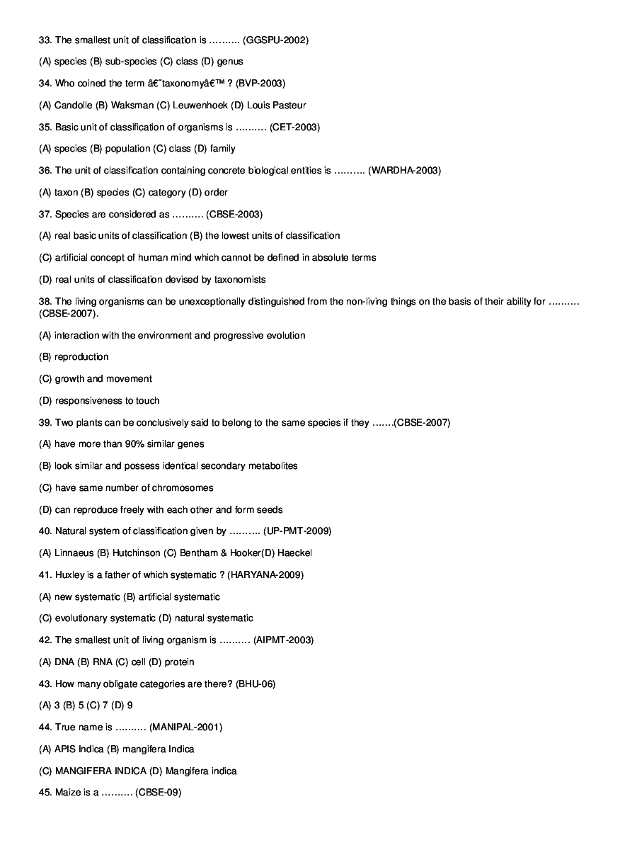 Classification Of Living Organisms - Page 5