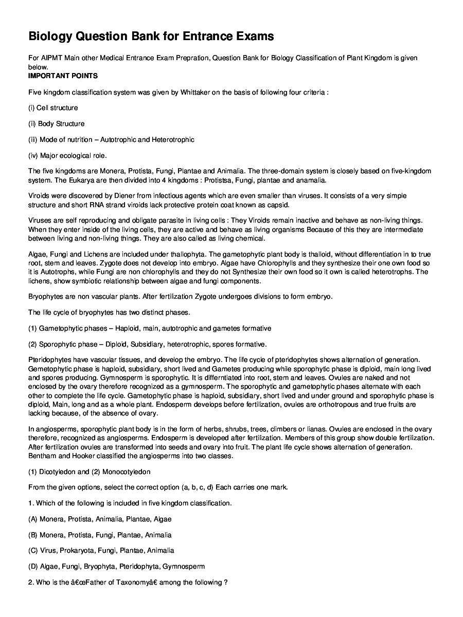 Classification Of Plant Kingdom - Page 2