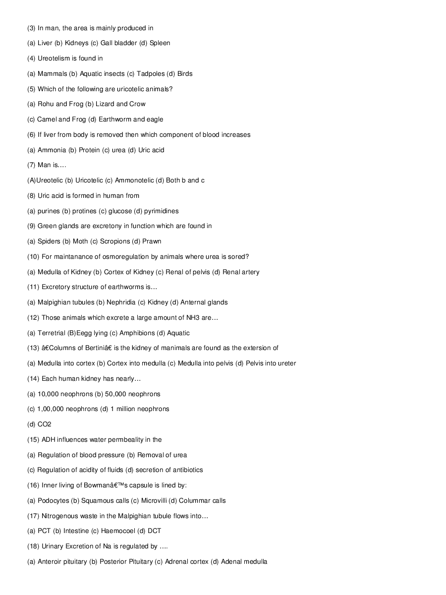 Excretory Products And Their Elimination - Page 3