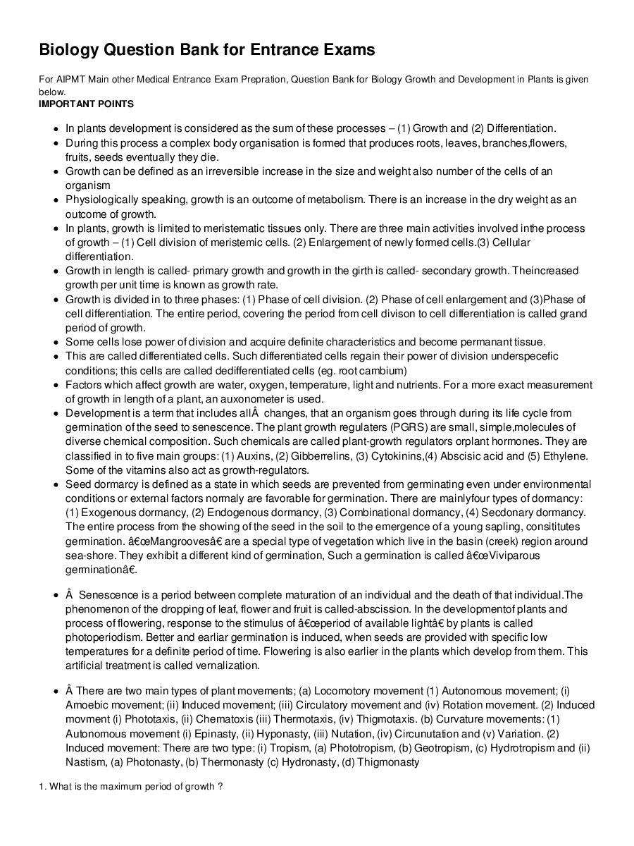Growth And Development In Plants - Page 2