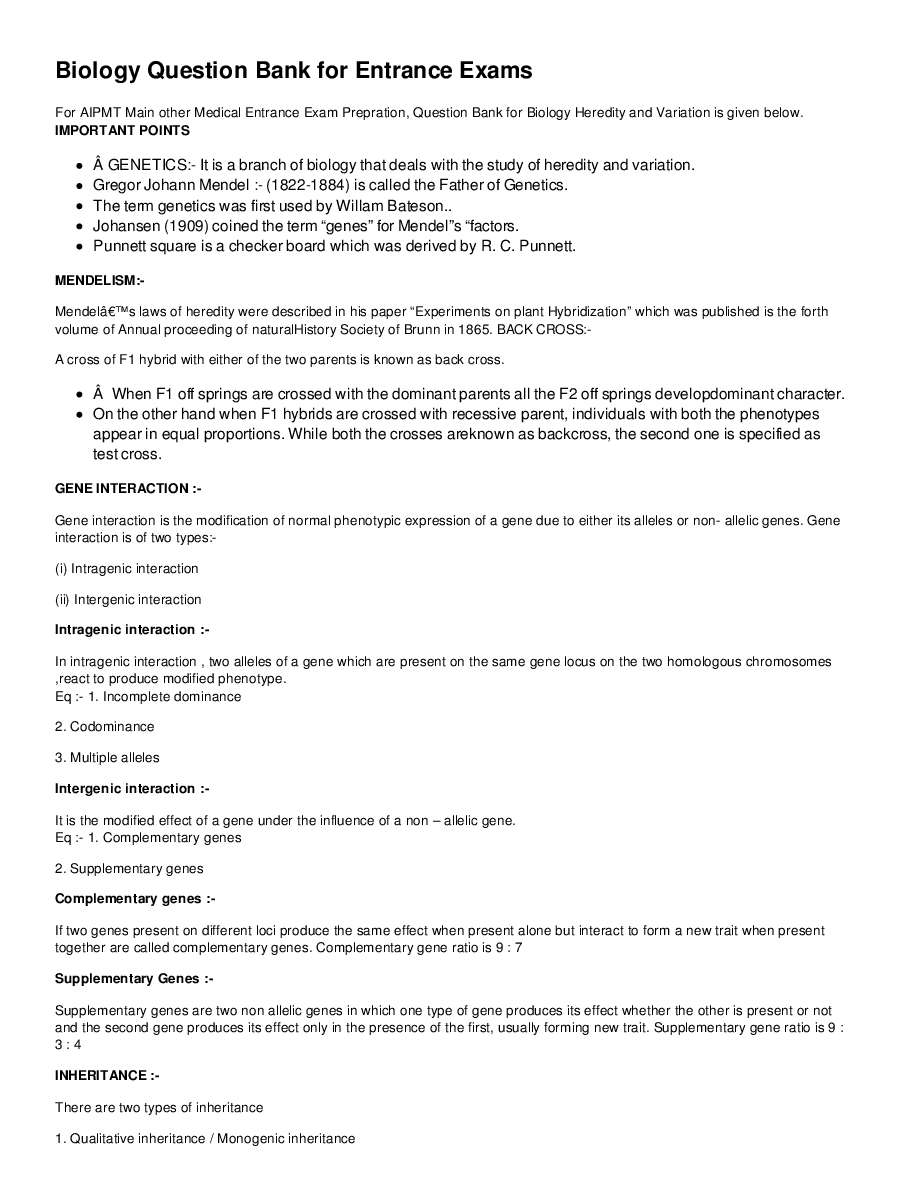 Heredity And Variation - Page 2