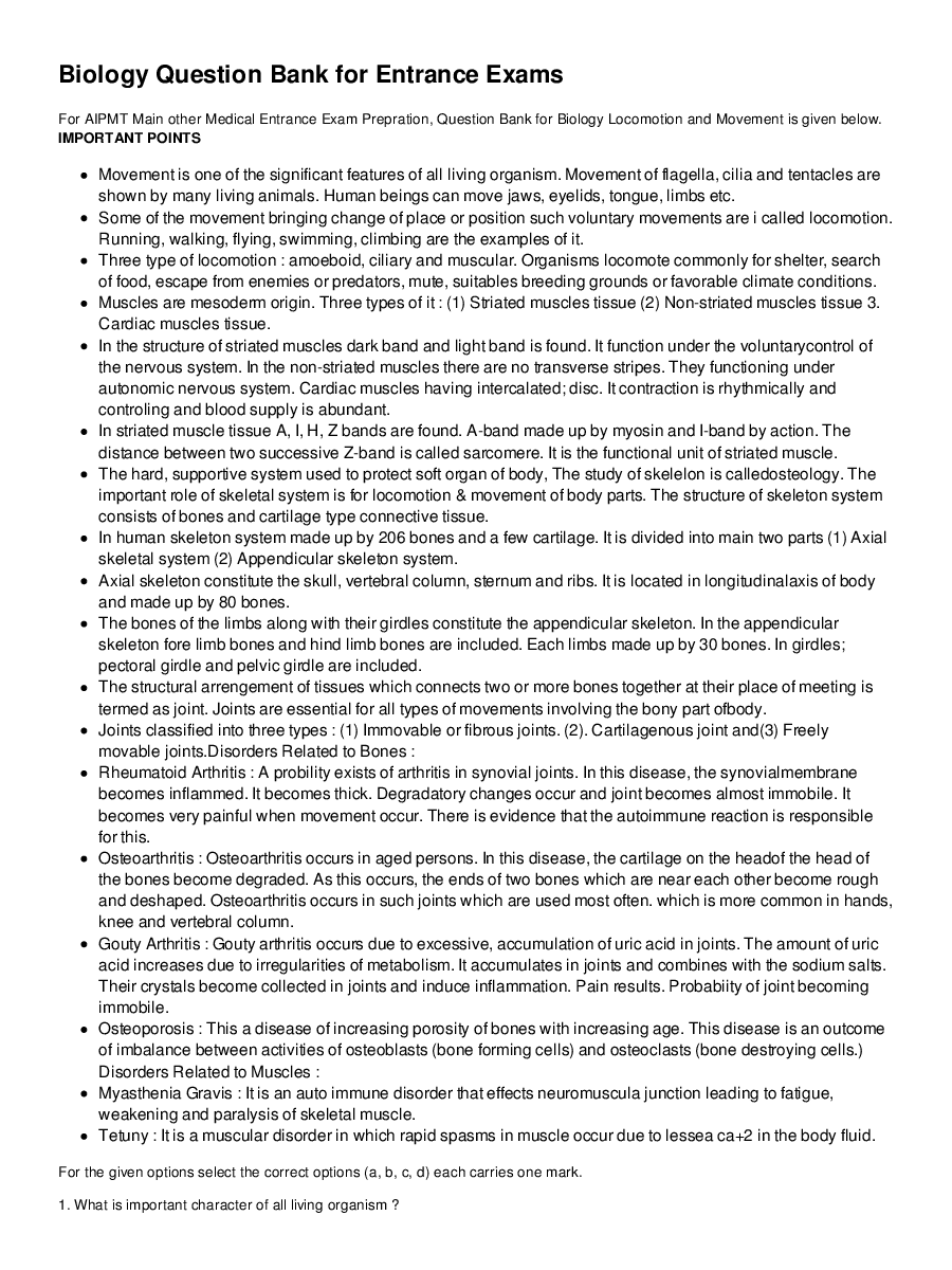 Locomotion And Movement - Page 2