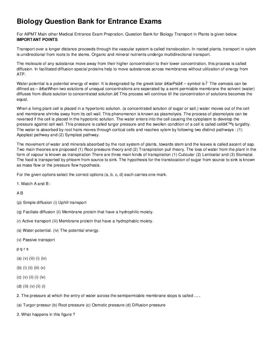 Transport In Plants - Page 2