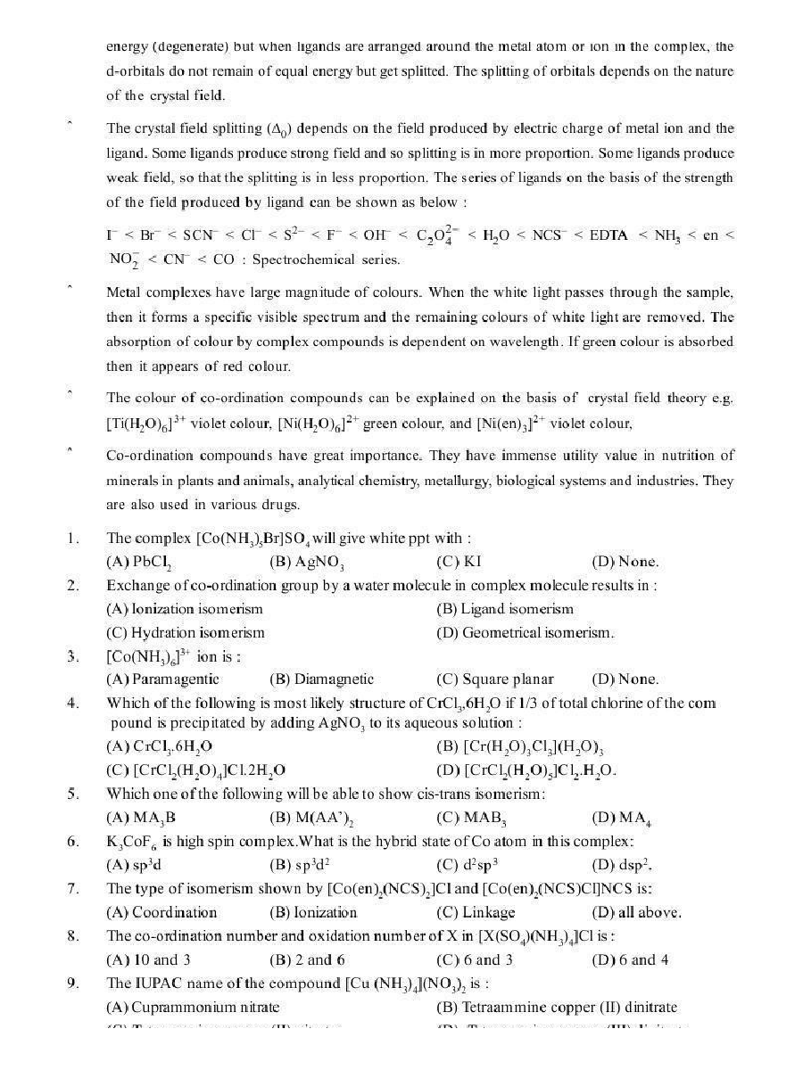 Co-Ordination Compounds - Page 5