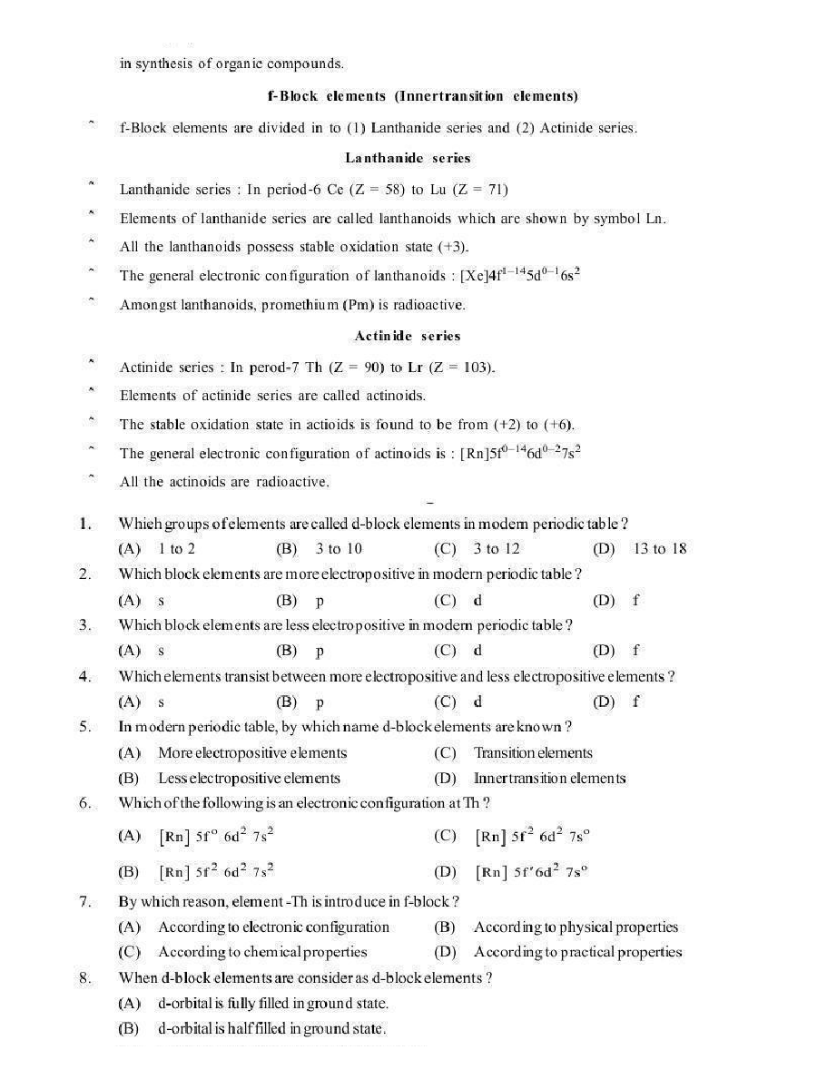 d And f-Block Elements - Page 3