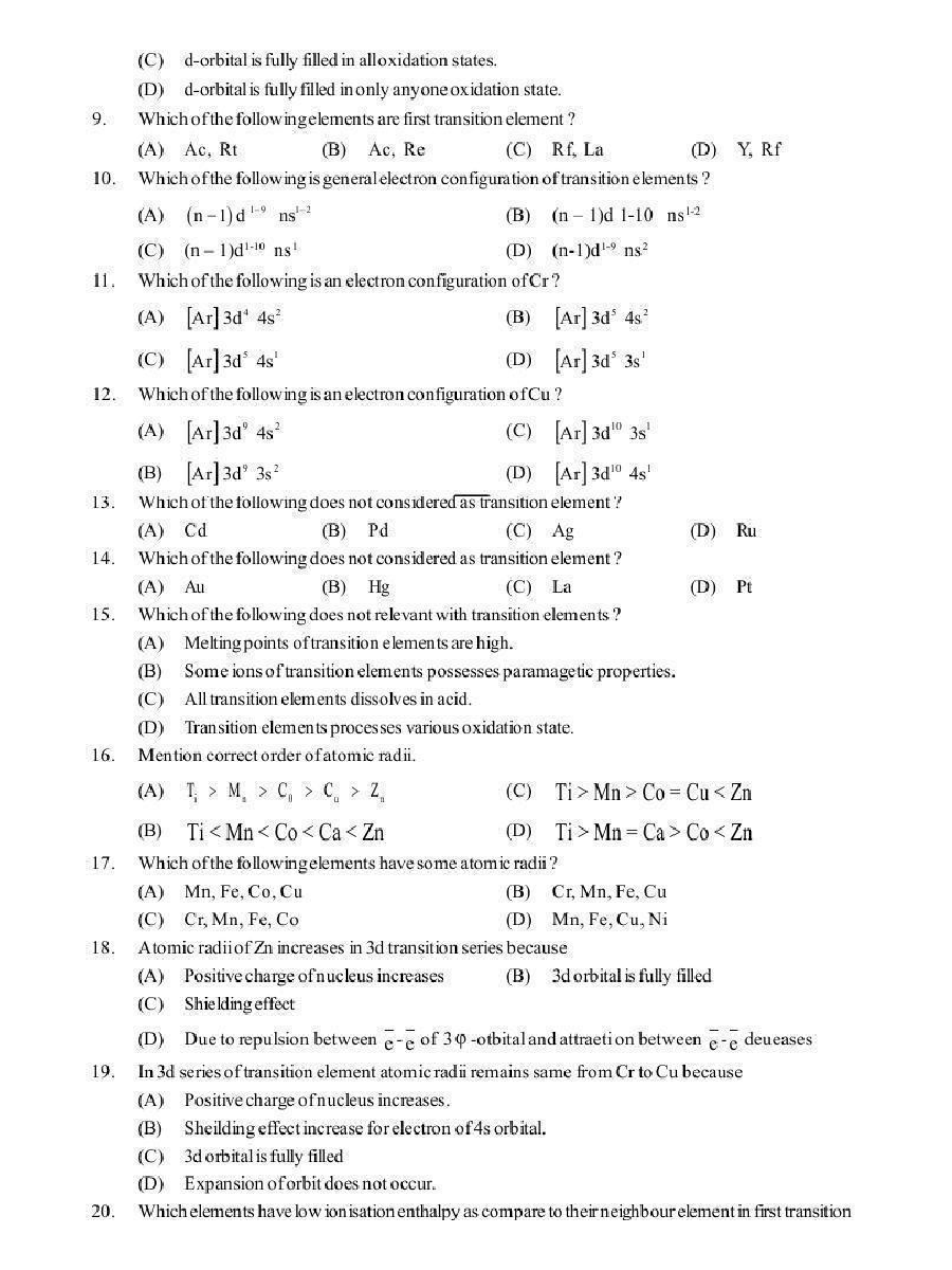 d And f-Block Elements - Page 4