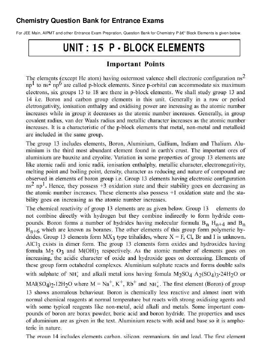 P-Block Elements - Page 2