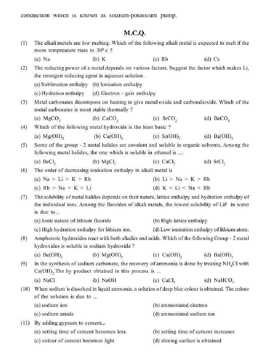 S-Block Elements - Page 3