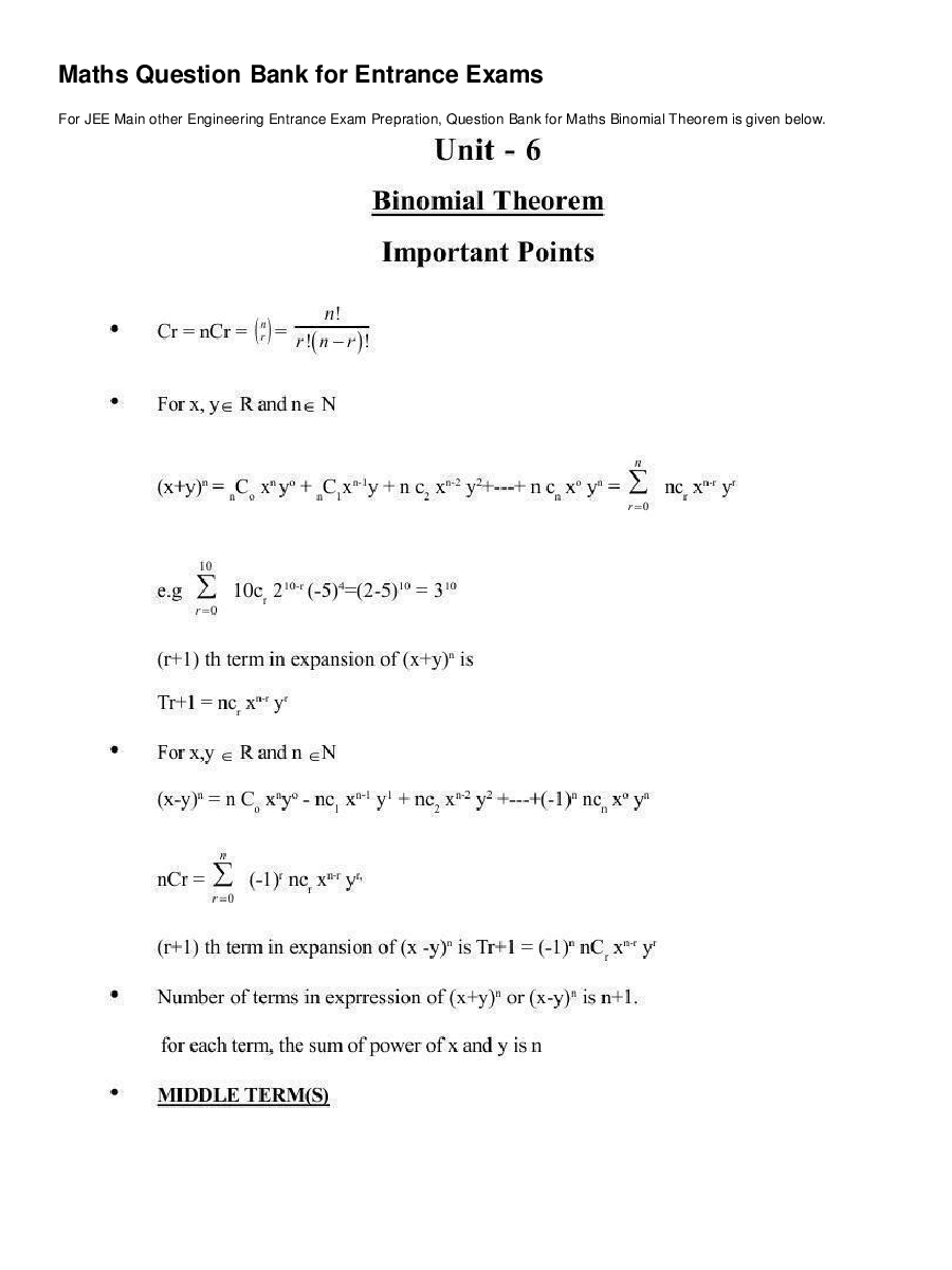Binomial Theorem - Page 2