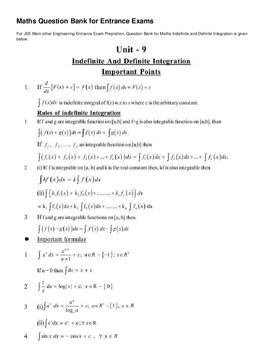 Indefinite and Definite Integration - Page 2