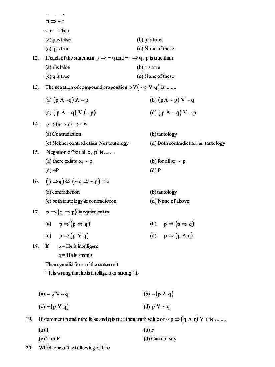 Maths Logic (Mathematical Reasoning) - Page 4