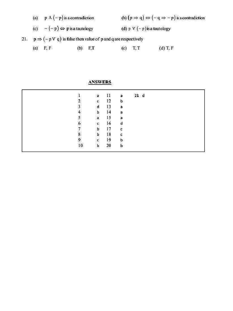 Maths Logic (Mathematical Reasoning) - Page 5