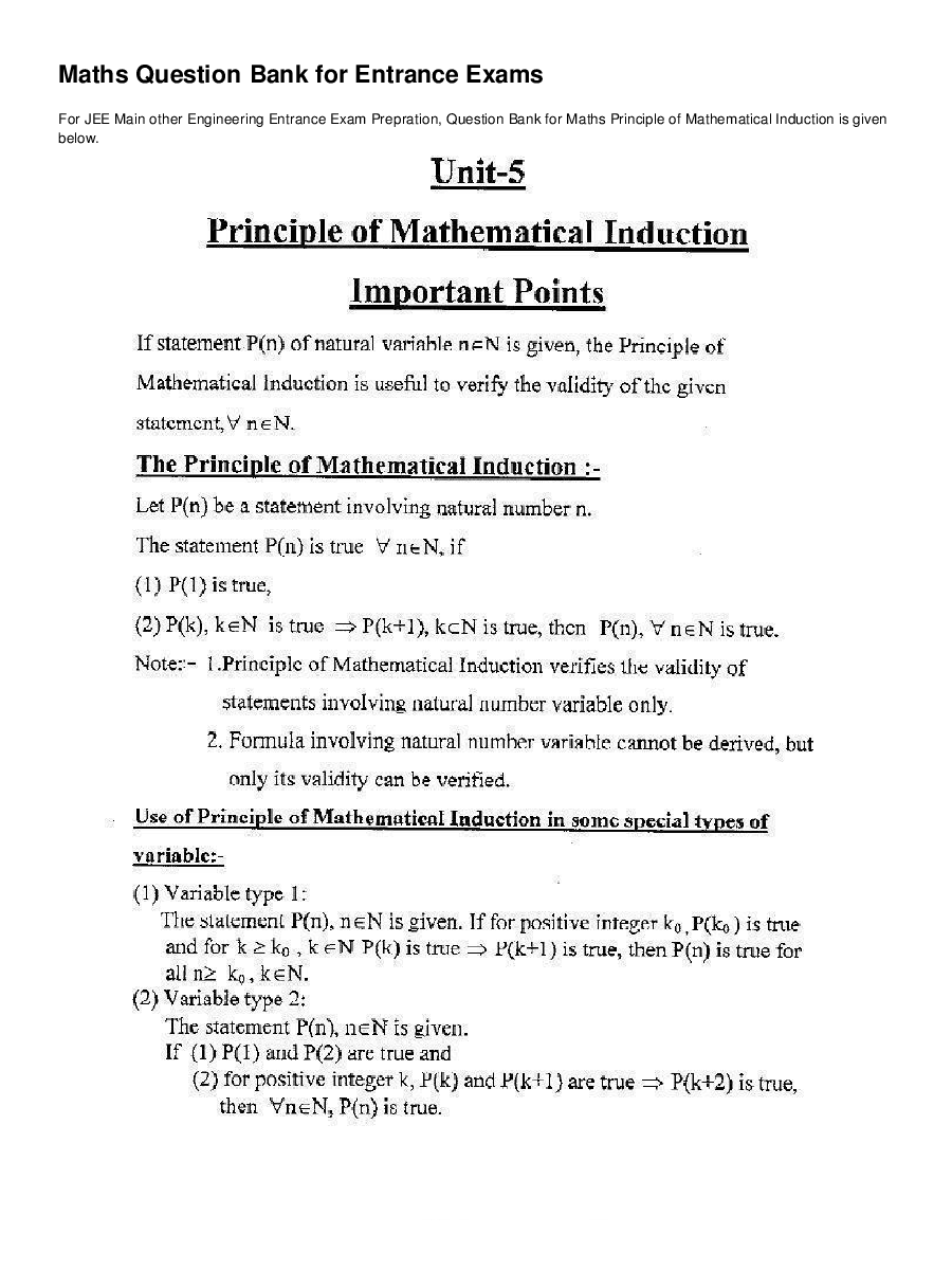 Principle of Mathematical Induction - Page 2